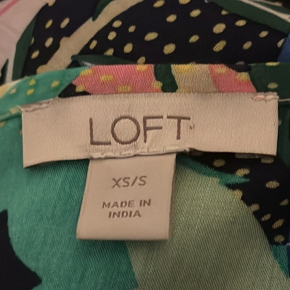 LOFT Kimono Flowy Top Long Shirt Cruise Vacation Size XS S Tropical Floral - Picture 4 of 6